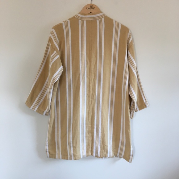 Eileen Fisher Organic Cotton Striped Doubleweave Reed Kimono Jacket PM/PL Boho - Picture 5 of 13